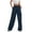 Navy, variant on GaThRRgYP Wide Legged Jeans, Women's New Solid Color Casual Pocket Wide Leg Suit Pants
