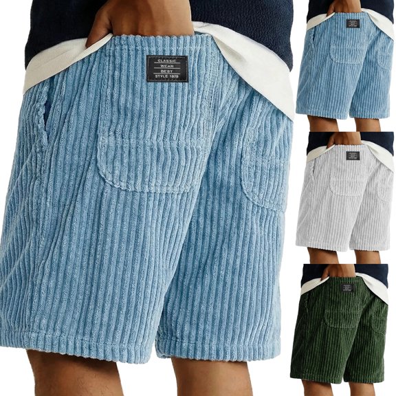Casual Classic Shorts for Men Drawstring Waist Elastic Waist Shorts Lightweight Outdoor Summer Beach Hiking Shorts with Pockets Moisture Wicking Sweatshorts,Blue 2XL