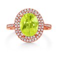 thumbnail image 2 of Gem Stone King 18K Rose Gold Plated Silver Halo Engagement Ring Lemon Quartz Moissanite (2.08 Cttw), 2 of 3