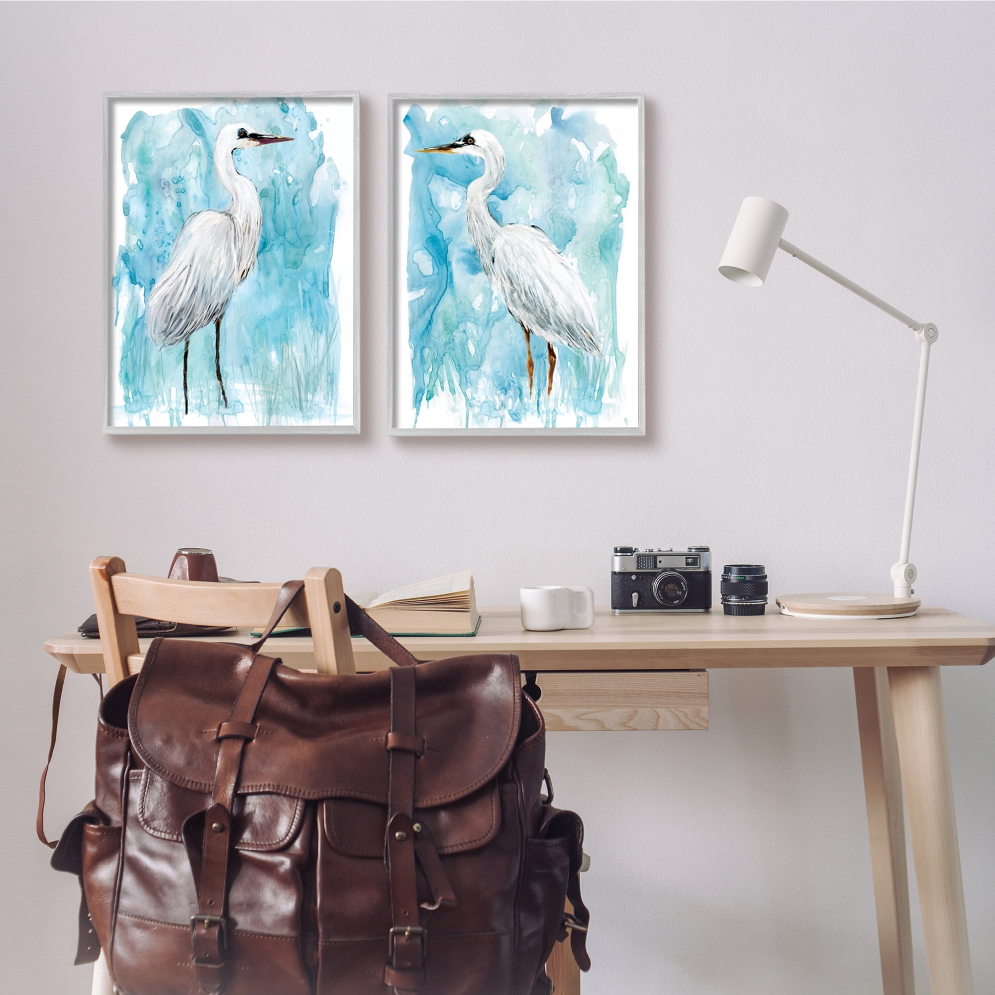 Stupell Industries Nautical Crane Pair White Beach Birds Blue Sky, 16 x 20, Design by Carol Robinson