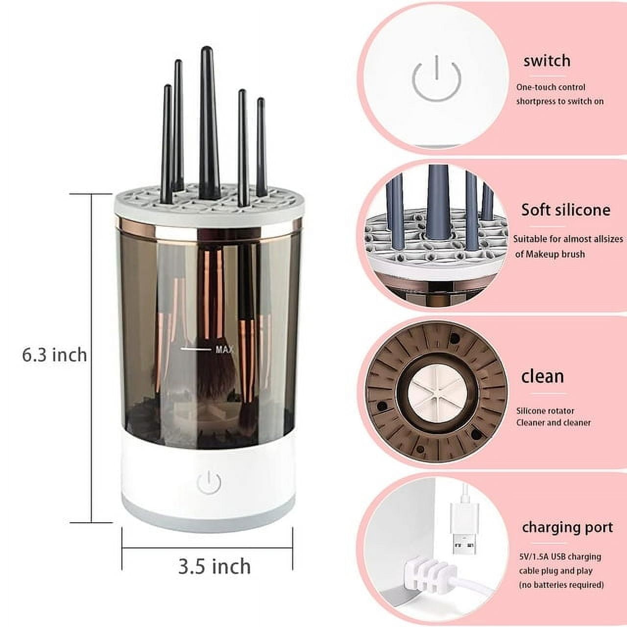 Makeup Brush Cleaner, Electric Makeup Brush Cleaner Machine for Makeup  Brush, Makeup Sponge, Double Brush, Best Mother's Day Gift Birthday Gift  for