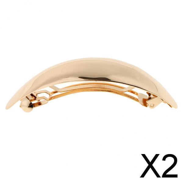 2x Broche de Pasador Francés Ovalado Curvado de Metal Brillante, Accesorios para El Cabello, Mujeres Y Niñas 2 piezas