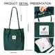 thumbnail image 5 of Bolso Ayieyill Corduroy para mujer con hombros de lona verde, 5 of 6