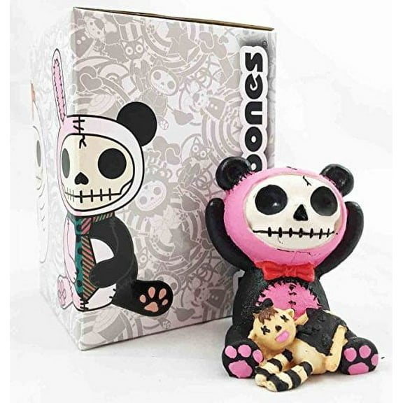 Furrybones Black and Pink Panda Pandie Voodoo Skeleton Monster Ornament Figurine