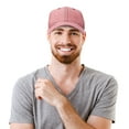thumbnail image 6 of DALIX Premium Chambray Low Crown Cap Curved Bill 6 Panel Hat (Red), 6 of 7