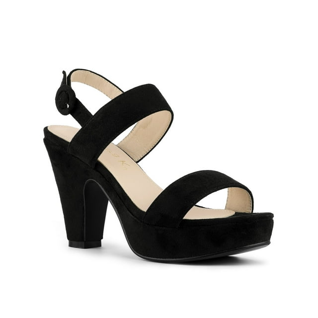 BLISSFUL STEP Sandales à Plateforme à Talon Épais à Bride Arrière pour Femmes