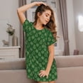 thumbnail image 3 of Pofeuu Christmas (2) Print Women's Loose Fit Short Sleeve Nightgown, Comfortable Sleep Dress for Women, Casual Lounge Sleepwear, Soft Cotton Sleep Dress, 3 of 6