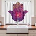 thumbnail image 2 of Ambesonne Hamsa Kitchen Curtains, Colorful Floral Aura Energy, 55"x39", Pale Pink Violet Peach, 2 of 3