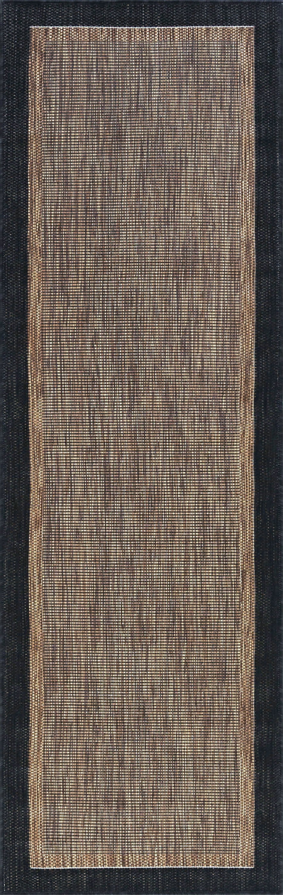 Bliss Rugs Solid Border Indoor Outdoor Rug Water Resistant Runner Rug for Patio, Hallway, Entryway, Deck, Gold ,3' x 10'