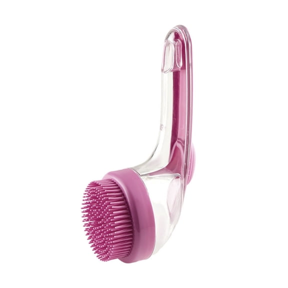Pet Bath Brush with Shampoo Dispenser, Dog Bath Brush and Grooming Massage Brush for Dogs & Cats, Easy Dog Washing Brush for Short and Long Hair, Coarse and Fine Teeth(7Inch/Fine,Hot Pink)