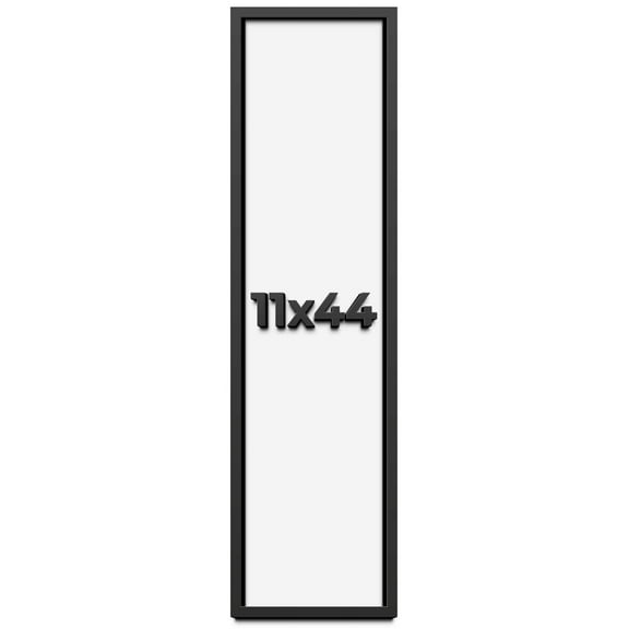11x44 Shadow Box Frame Black | 1 inches Deep Real Wood Contemporary Shadowbox Display Frame | UV