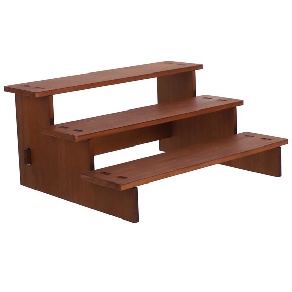 WHAMVOX 1Pcs Wood Tiered Display Shelf for Jewelry and Accessories at Craft Shows and Vendor Events