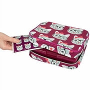 Bentology Lunch Box for Girls-Kids Insulated, Durable Kitty Cat Lunchbox Tote Bag Fits Bento Boxes, Jars & Bottles- Reusable School Lunch Sleeve