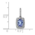 thumbnail image 4 of Real 14kt White Gold Oval .94 Tanzanite and Diamond Rectangle Pendant; for Adults and Teens; for Women and Men, 4 of 4