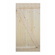 CALHOME 42 in. x 84 in. Unfinished Z-Bar 100% Knotty Pine Interior Barn Door