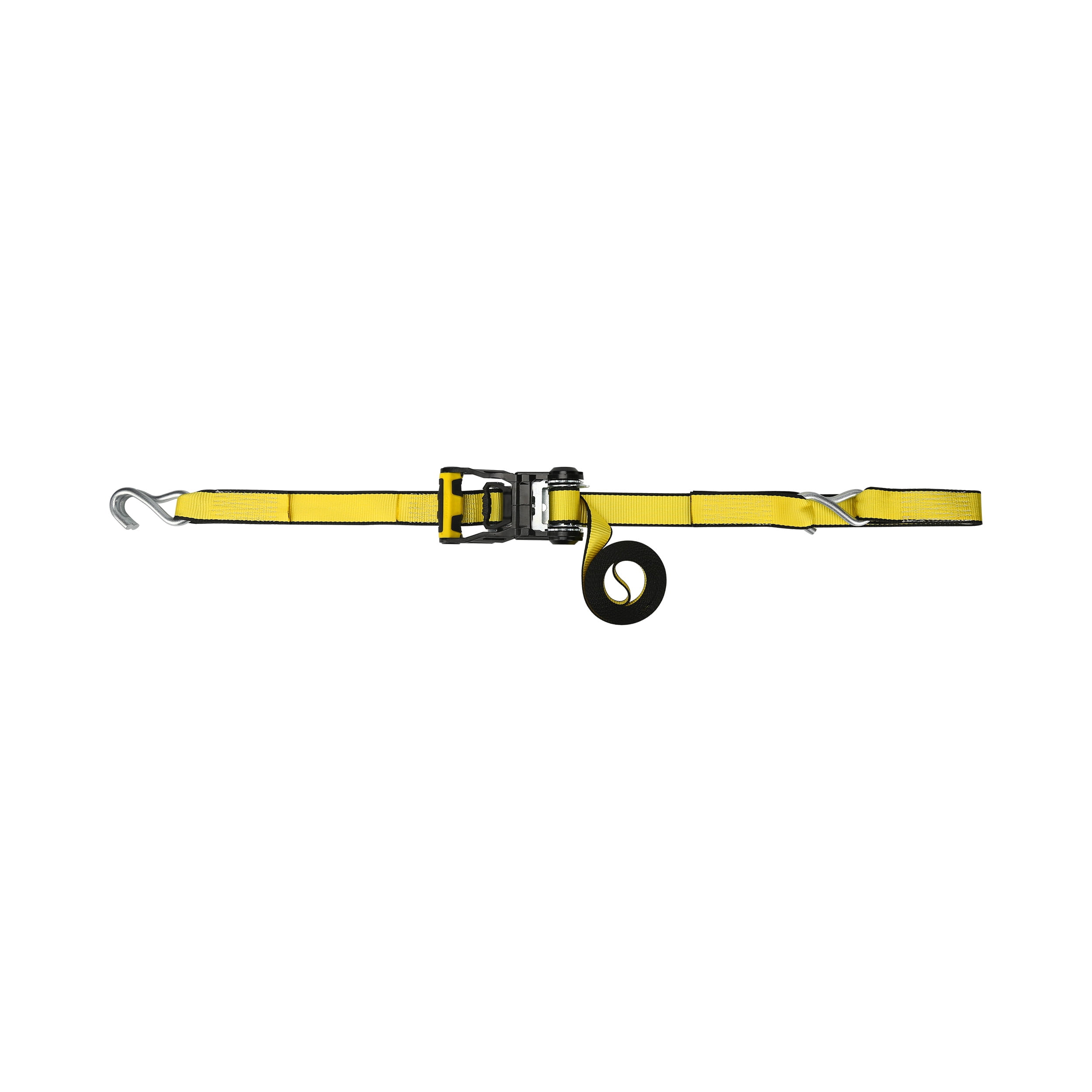 (2 pack) Xstrap 1.5”x14' Aluminium Tie-Down Ratchet 1666lbs WLL with Ball Bearing for Smooth Ratcheting Handle & Double S Hooks and Soft Loops 2-Pack