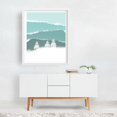 thumbnail image 2 of Winter in the mountains - Illustration Winter Minimalist Nature Landscape Snow Forest Scenic White Framed Wall Art Print 8 x 10 inches, 2 of 3