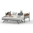 thumbnail image 1 of Heavy Duty Metal Sofa Bed Frame with Headboards, Steel Slats Support, 1 of 9