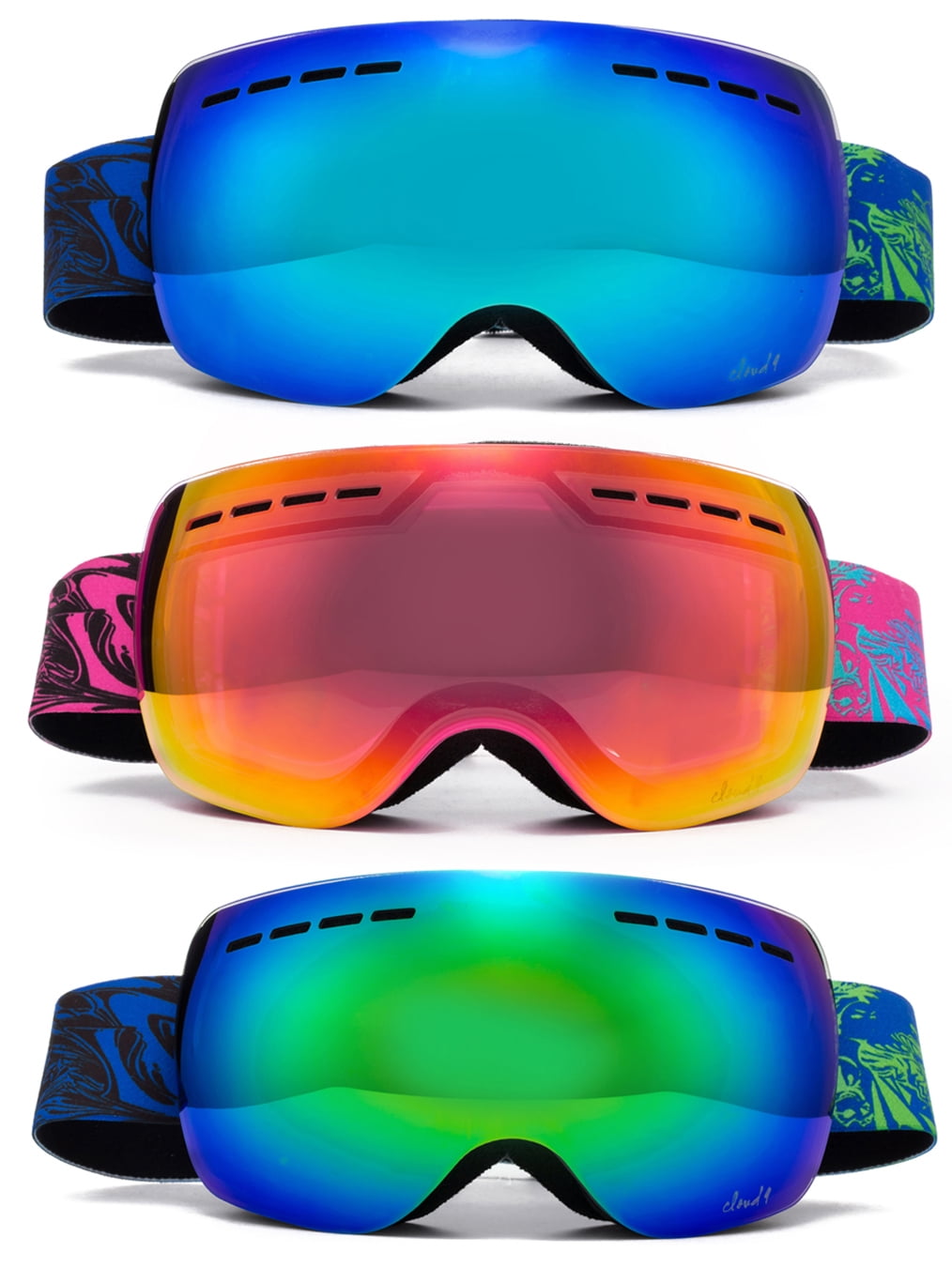 FMY Ski Goggles for Men Women & Youth Anti Fog UV400 Protection Snowboard Snow Skiing Goggles for Adult 