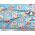 thumbnail image 2 of Soimoi Blue polyester Crepe Fabric Dot & Ranunculus Floral Fabric Prints By Yard 52 Inch Wide, 2 of 3