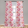 thumbnail image 4 of Ambesonne Floral Curtains, Anemone Flowers Pattern Art, Pair of 28"x63", Pastel Pink Coral White, 4 of 4