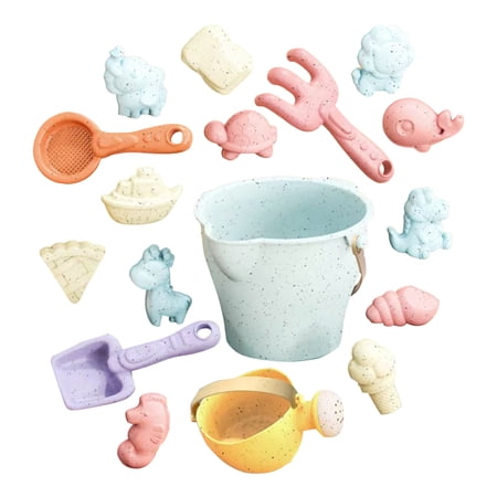 Beach Toys For Kids Ages 4-8 17PCS Beach Toy Set For Toddlers Plastic Beach Toy Set With Bucket Sand Moulds And Shovel Travel Sand Toy