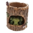 thumbnail image 2 of Zorion Tree Stump Pot Decorative Figurine Cute Multipurpose Plant Pot Tabletop Ornament Frog, 2 of 9