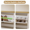 thumbnail image 4 of 39.37 in. H x 41.3 in. W Antique White Shoe Cabinet with 2 Drawers and 4 Flip Drawers, 4 of 17