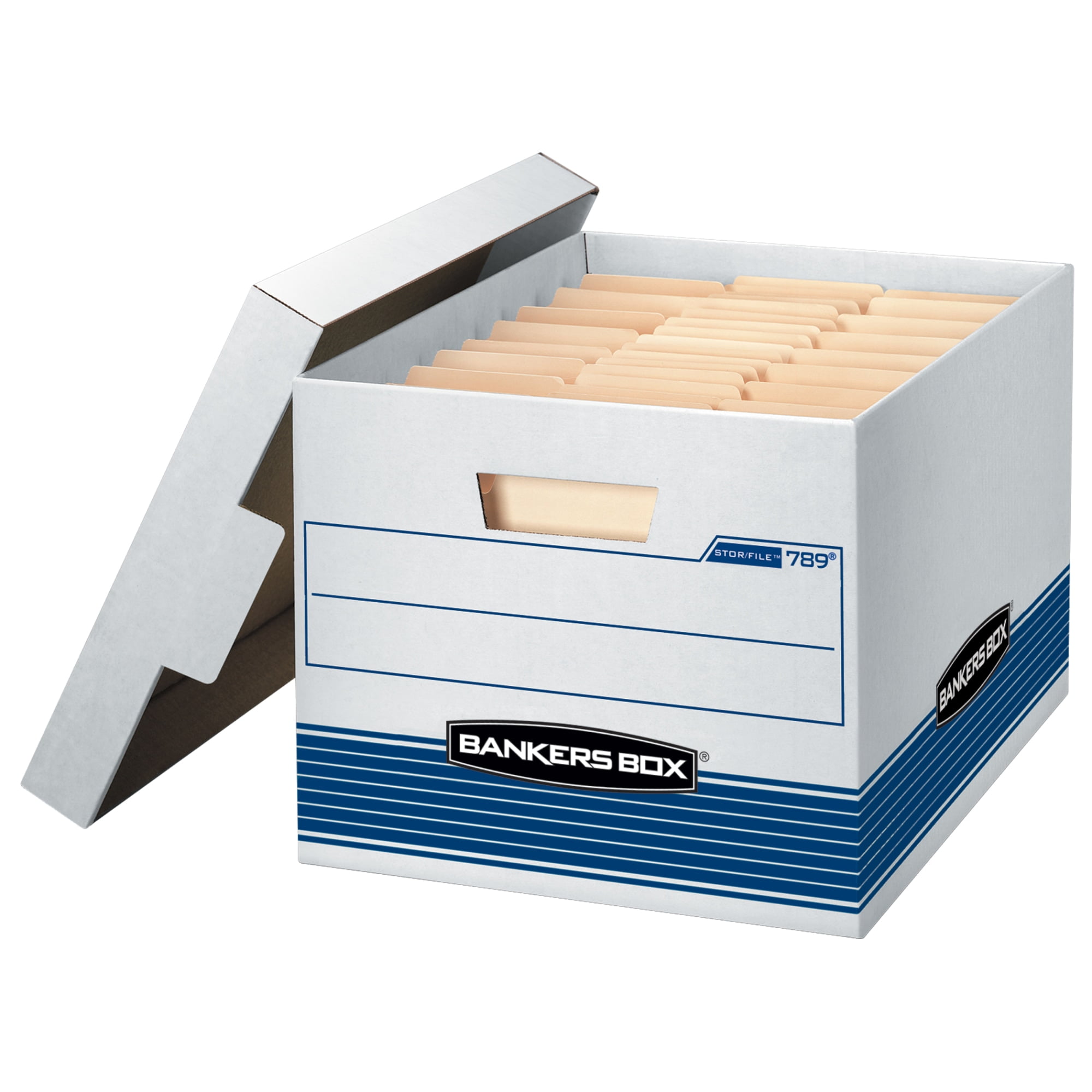 BANKERS BOX QUICK-STORE BOX- 12in.x15-.25in.x10-.25in.- 12PK- WHITE/BLUE