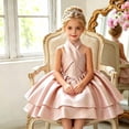 thumbnail image 2 of Glisme Girls Dress Sleeveless Cartoon Pattern Crewneck Gown Adorable Toddler Playsuit 3-4 Years Pink, 2 of 9