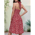 thumbnail image 4 of Women'S Summer Sleeveless Wrap V Neck Floral Sundress Mini Dress Claret S, 4 of 5