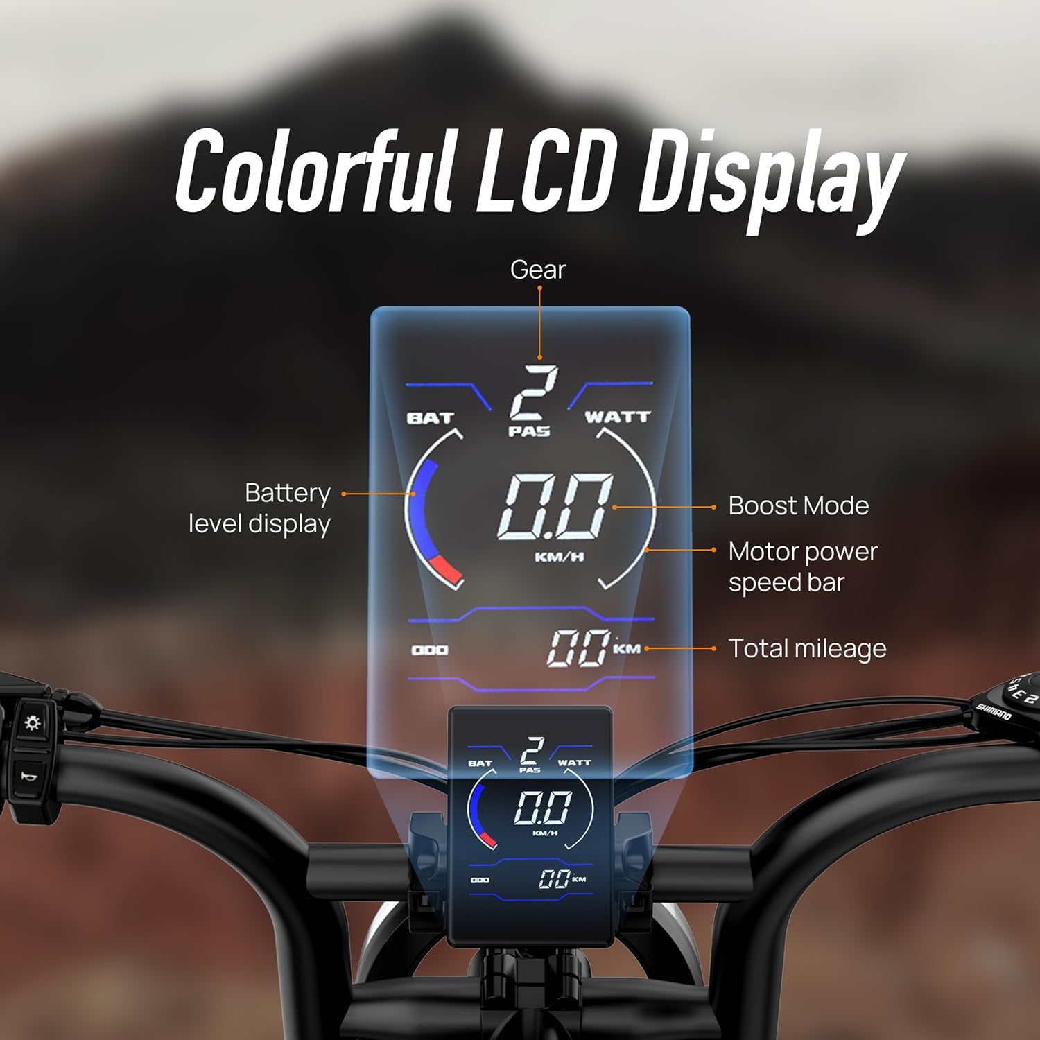 Electric Bike for Adults  20", 750W Peak Motor, 48V 15.4Ah Removable Battery, Max 100Miles Electric Motorcycle, Fat Tire Ebike, Shamano 7-Speed E-Bike, UL2849