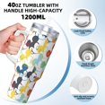 thumbnail image 4 of Regalos personalizados de Mickey Mouse para vasos de 40 oz con asa y pajita - Taza de café de viaje de acero inoxidable con tapa - Regalos ideales para mujeres, niñas y niños en cumpleaños y Navidad, 4 of 8