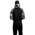 thumbnail image 2 of G-Style USA Men's Heavyweight Contrast Raglan Sleeve Fleece Pullover Hoodie Sweatshirt MH13112 - Black/Green Camo - Large, 2 of 5