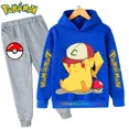 thumbnail image 1 of Conjunto de ropa deportiva de algodón con capucha para niño Y niña, traje de Sudadera con capucha de Pokémon, Pikachu, pantalones, ropa para 2 peces, 3, 4, 5, 6, 7, 8, 9, 10, 11, 12, 13, 14 años, 1 of 1