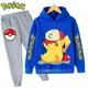 thumbnail image 1 of Conjunto de ropa deportiva de algodón con capucha para niño Y niña, traje de Sudadera con capucha de Pokémon, Pikachu, pantalones, ropa para 2 peces, 3, 4, 5, 6, 7, 8, 9, 10, 11, 12, 13, 14 años, 1 of 1