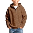 thumbnail image 2 of Boy's Quarter Zip Hoodies Leopard Print Long Sleeve Pullover Tops, 2 of 4