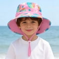 thumbnail image 2 of jobturf Boys Sun Hat Wide Brim Adjustable Chin Strap Bucket Hats UV Protection Cotton Summer Beach Hat for Girls Size&nbsp;1-8 Years, 2 of 9