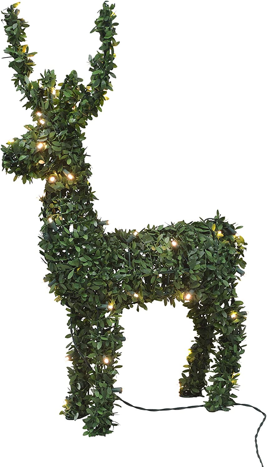 ProductWorks 32" Deer PreLit 60 LED Lights Artificial Outdoor Topiary Yard Décor