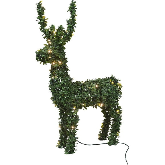Product Works (#17943) PreLit Lights Artificial Outdoor Topiary Yard Decor, 32"
