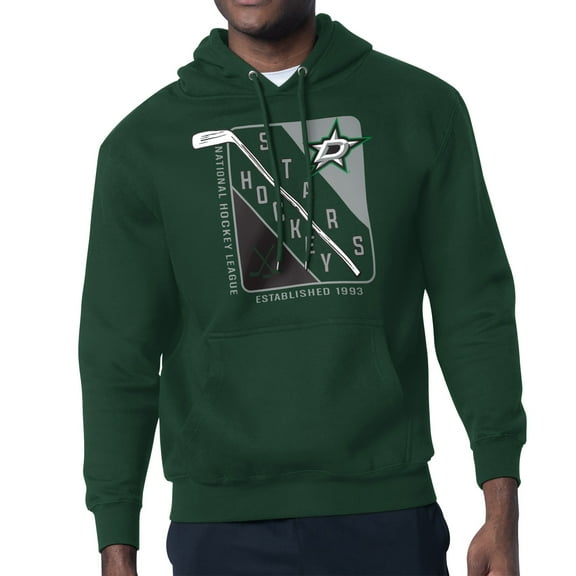 Men's Starter Green Dallas Stars Shield Logo Pullover Hoodie