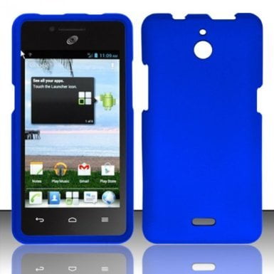 Rubberized Blue Snap - Hard Rubberized Case for Huawei Ascend Plus H881C - Blue