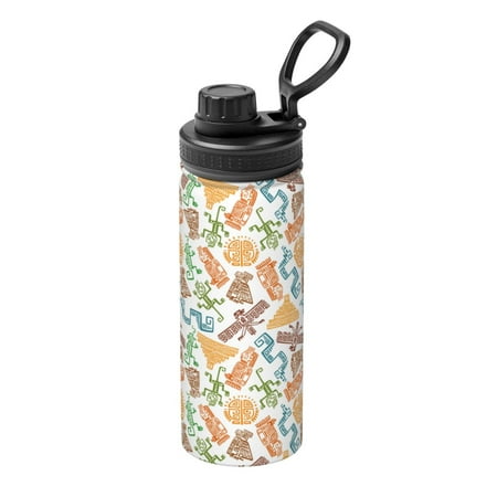 

Uemuo Simple Drawing 18OZ Insulated Kettle Sports Water Bottle Stainless Steel Kettle Vacuum Insulated Flask Flip Lid Travel Mug