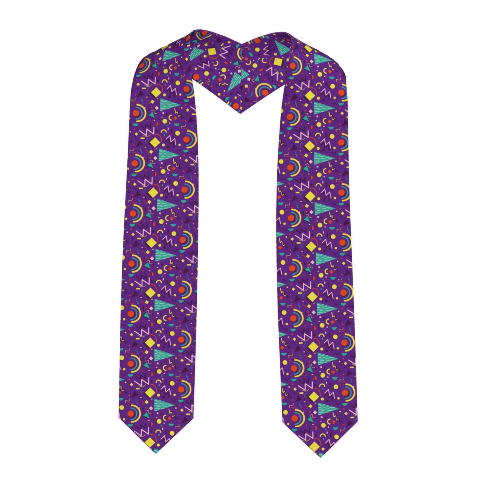 Fuzoiu Retro 80s Style Print Graduation Sash,Graduation Stole,Unisex Adult Graduation Stole Shawl 91" Long,for Academic Commencements Shawl-Sharp Corner