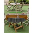 thumbnail image 4 of Outdoor Tablecloth with Umbrella Hole for Patio/Picnic/Party/Camping, Gray Brown Green Waterproof Table Cloth Round Cover Washable, Retro Farmhouse Gradient Wood (Dia 54"), 4 of 8