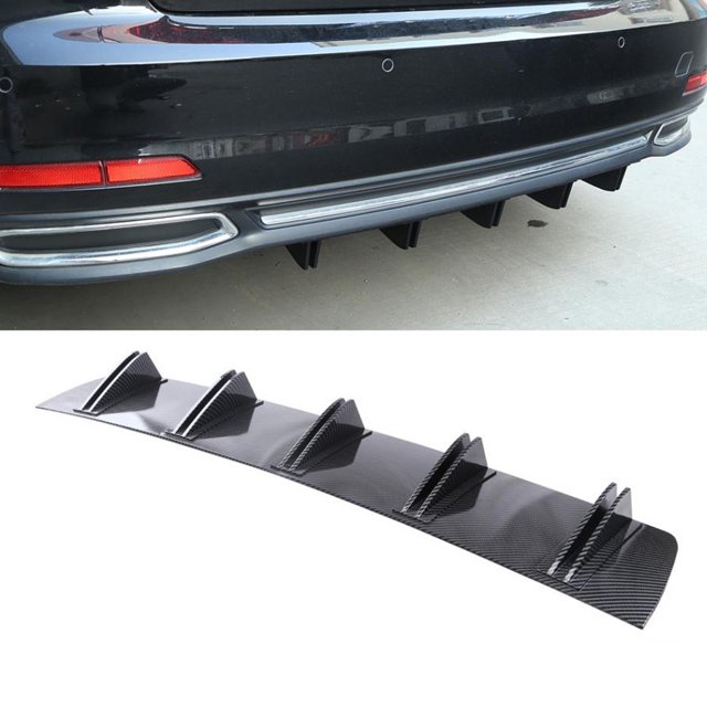 Bumper 83cm Rear Bumper Lip Diffuser 2 Parts Black Universal Fit Rear Fin Spoiler For 1 Series E90