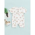thumbnail image 2 of TheFound Infant Toddler Baby Romper, Unisex Plant Print Short Sleeve One Piece, 2 of 8