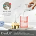 thumbnail image 5 of CERBIOR Bathroom Accessories Set, 4 Pcs Glass Bathroom Accessories Sets Complete w/Soap Dispenser, Soap Dish ,Toothbrush Holder,Tumbler, Gift for Girl Home Apartment, Gold Pink, 5 of 11