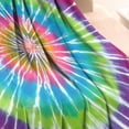 thumbnail image 3 of Rainbow Tie Dye Mandala Pattern Blanket,Comfortable Soft Flannel Throw Blanket,All Season,Warm Lightweight Blankets for Sofa Bed Couch Living Room Chair,30"x40", 3 of 4