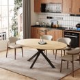 thumbnail image 7 of 59-Inch Extendable Round Dining Table for Dining Room, 4-6 People Mid Century Modern Expandable Kitchen Dinner Tables with Oval Wood Top and Industrial Metal Frame for Home, Small Space, Light Oak, 7 of 7